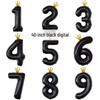 40-inch Black Crown Number Balloons for First Birthday & 100 Days Party Decorations
