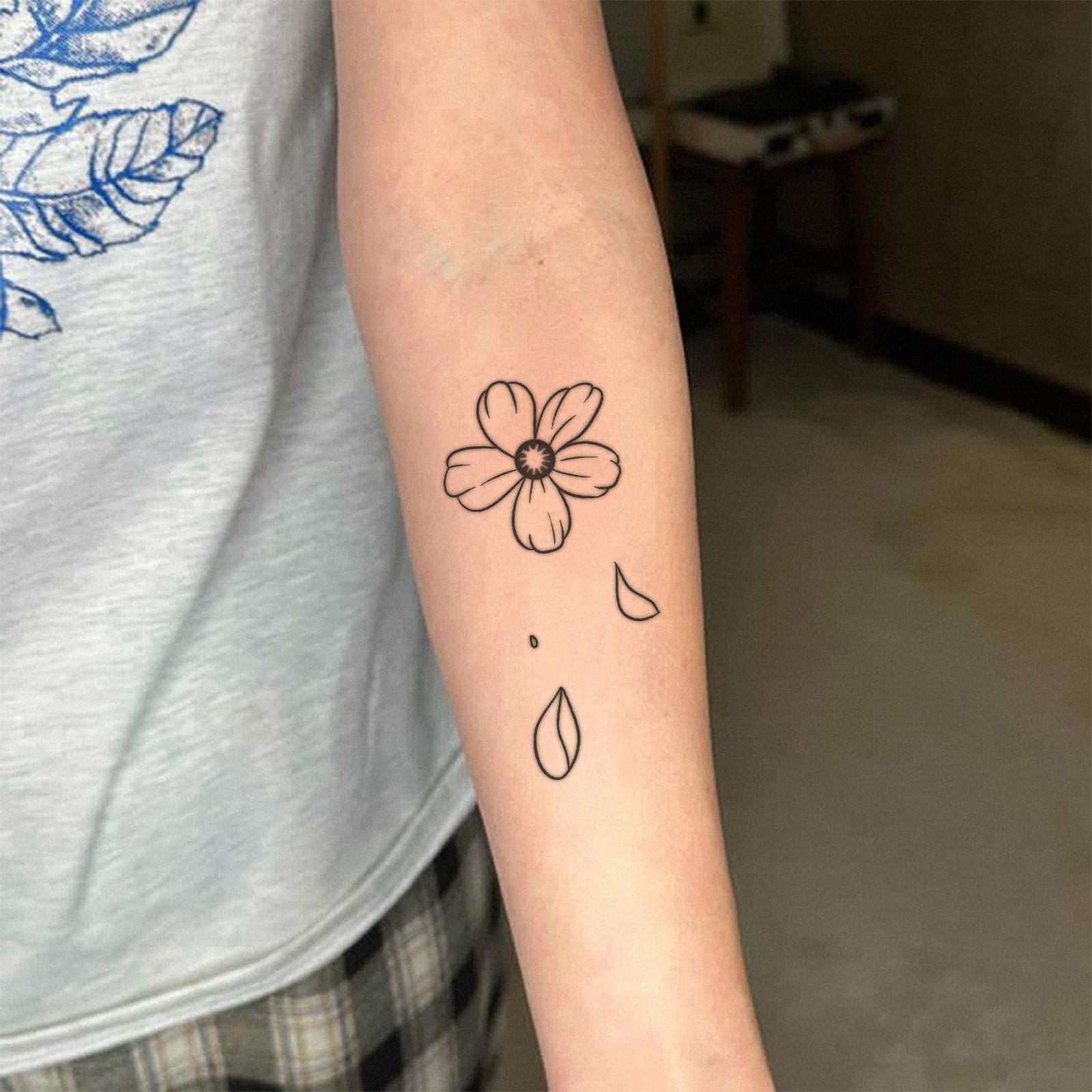 Glow Makeup Unisex Cherry Blossom Tattoo Sticker Lasting Waterproof Non-Reflective Premium Sense Niche Simple Tattoo Sticker