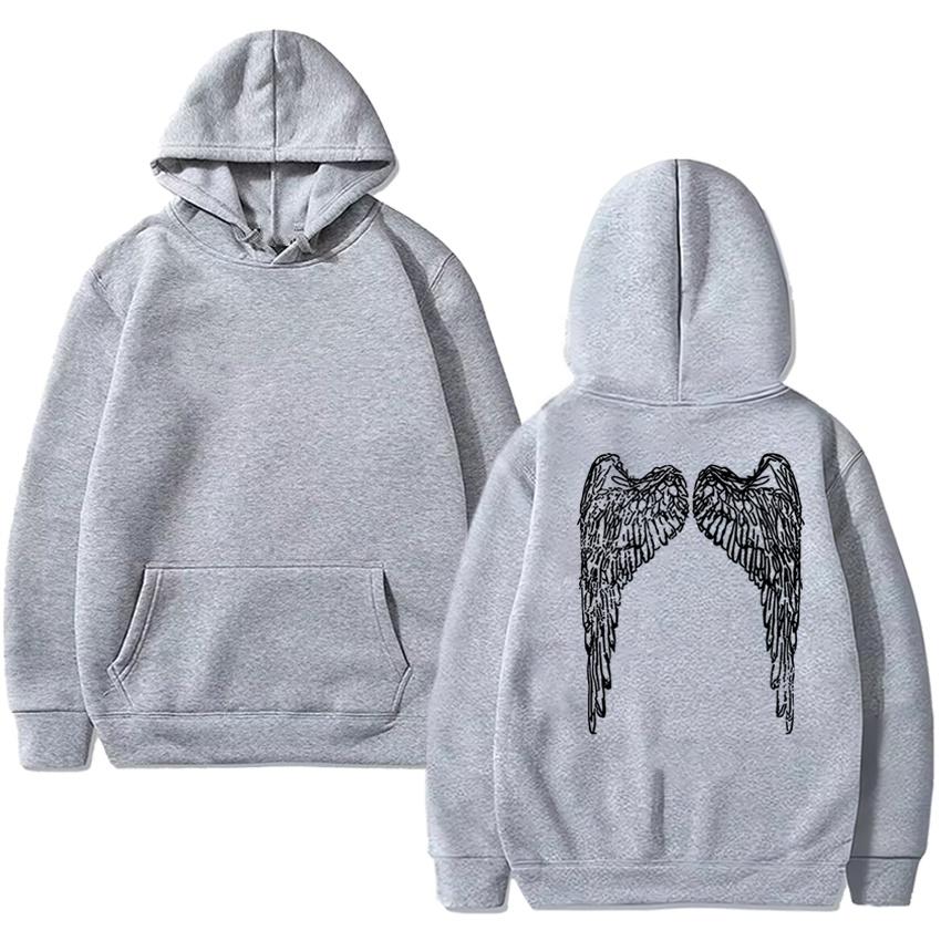 Unisex Punk Grunge Hoodie 2025 Double Sided Printed Streetwear Fleece Pullover Sweatshirt for Men And Women moto