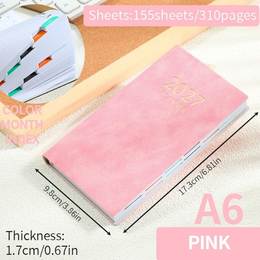 PU Leather Daily Planner Notebook A6 Travel Planning Journal Thick Pocket Notebook  Office Work