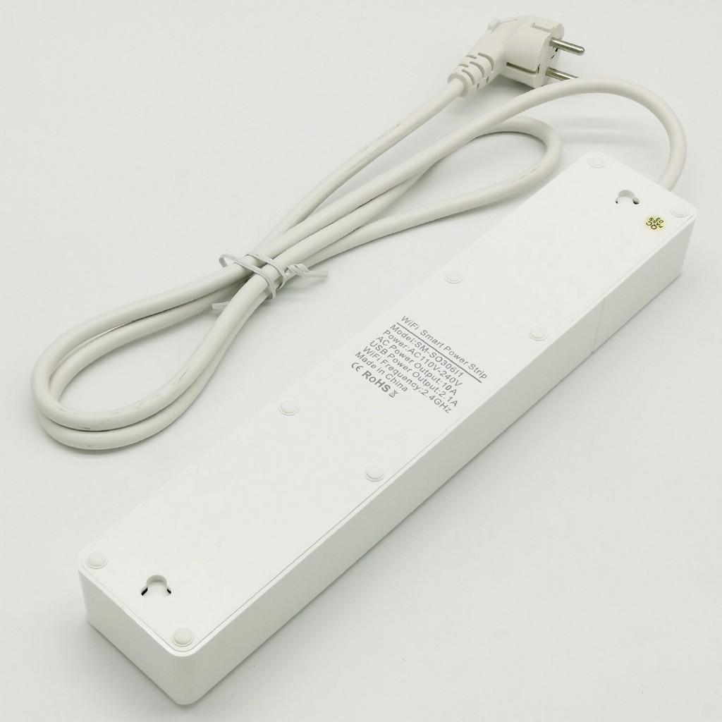 Home Office Portable WiFi Smart Power Strip Universal Outlets Sockets Dual USB Remote Control Surge Protector