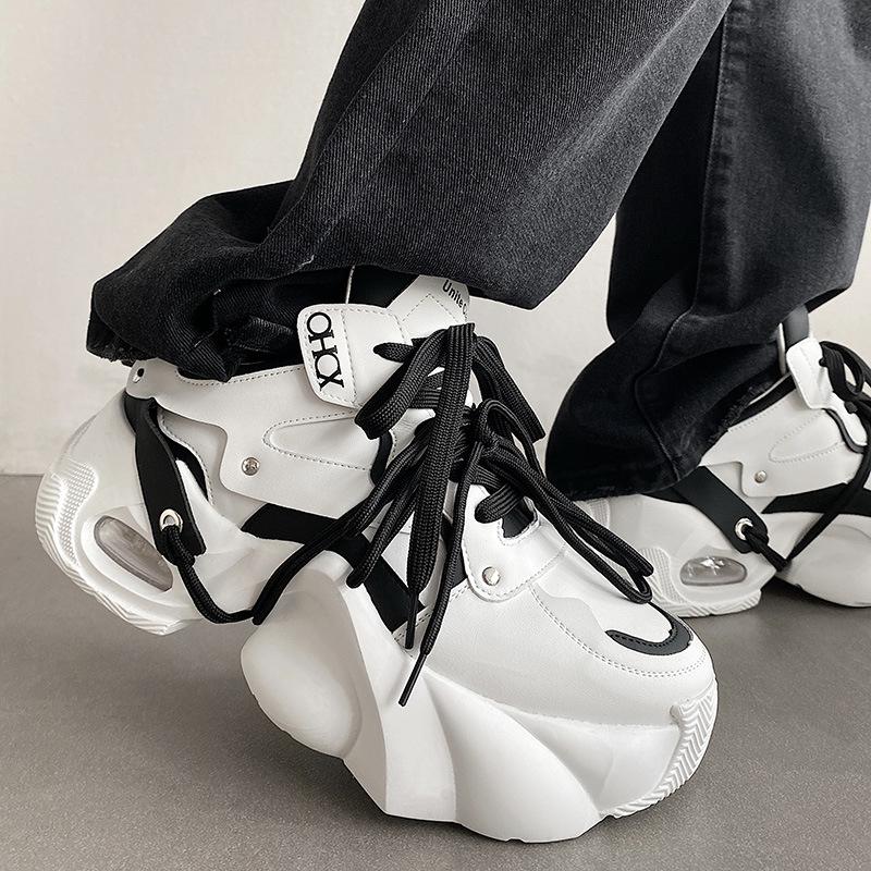 European Trendy Men's Breathable Dad Shoes 2025 - Thick Sole, Height-Increasing Casual Sneakers
