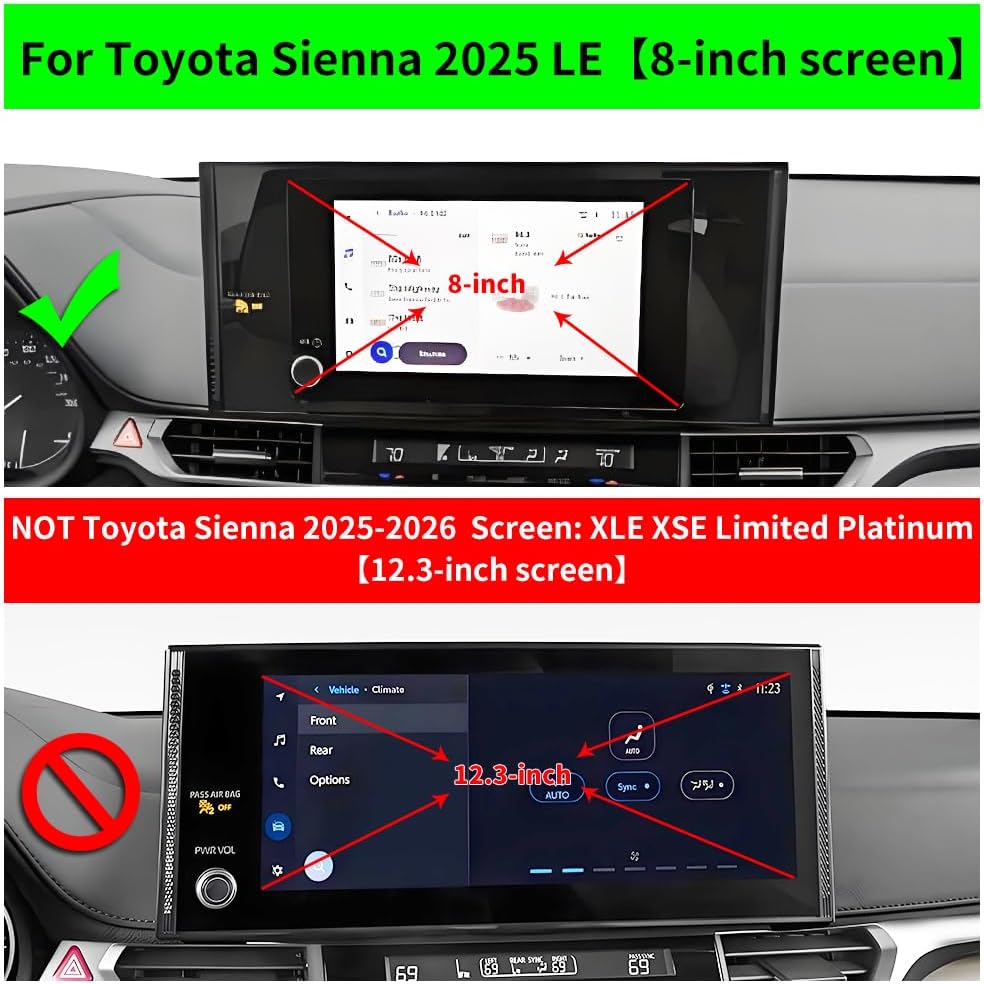 Car Phone Holder For Toyota Sienna LE 2025 [ Only For 8 Inch Touchscreen ] Auto Interior Accessories Best Cell Phones Mount Cellphone Mobile Cradle