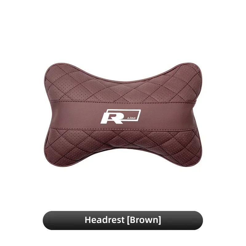 High Quality Leather Car Seat Headrest Ergonomic Neck Pillow For VW R Line Polo Tiguan Touran Golf Passat GTI Jetta Transporter Fx5