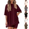 Women's Casual Sports Two-piece Set, Loose And Fashionable Printed Top, Short Sleeved Shorts Set