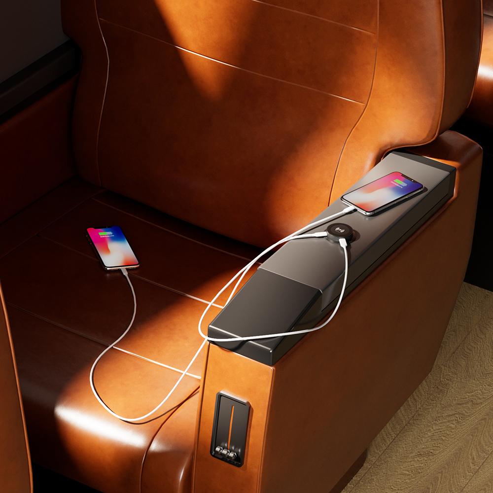 24V 12V Car Splitter Embedded Wireless Chargers Power Adapter With Dual Ports Type-C USB Chargers PD QC 3.0 Outlet Socket 15W