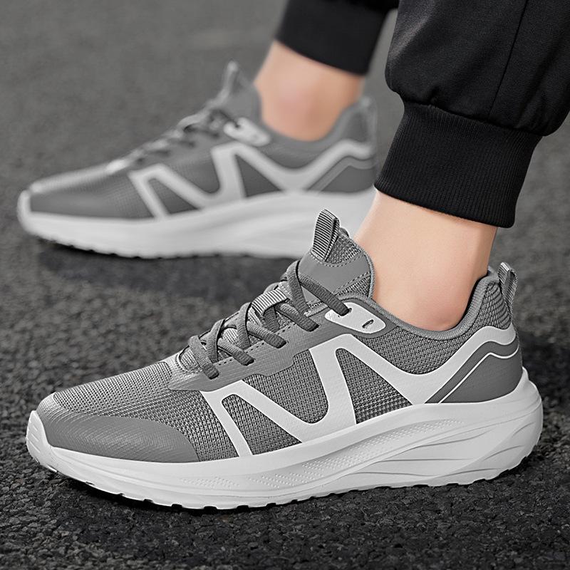 

Sneakers 2025 summer new breathable fly-woven mesh running shoes youth thick-soled non-slip casual sneakers 44