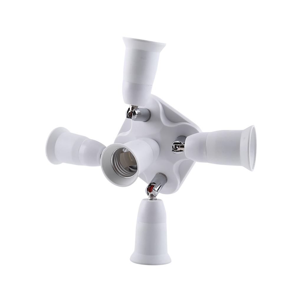 5 in 1   E27 To E27 Base Light Lamp Bulb Adapter Holder Socket Splitter New #3