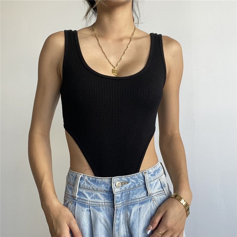 

Fashion 2024 Summer New Product Women s Clothes Fashion Sexy Backless Slim Fit Vest Easiest for Match Temperament Pure Color Jumpsuit for Women Black L