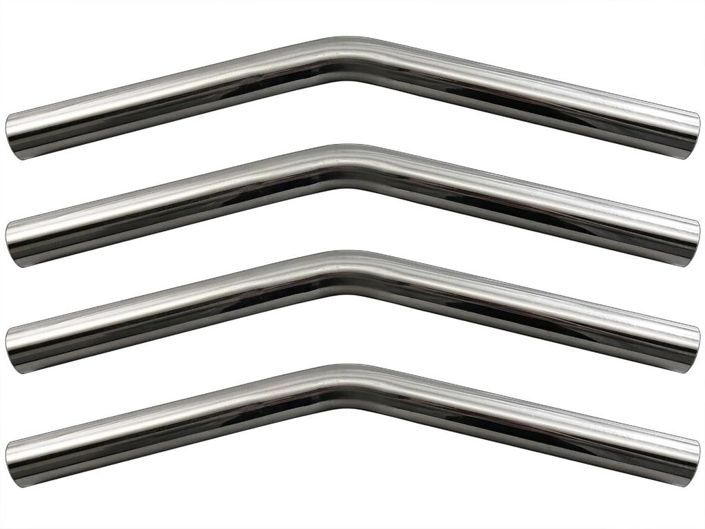 BRIGHTZ Stainless Steel Bent 4 Pieces 38mm 38 30° Pipe, 1.2mm Thick, [CUR-PIPE-040-4PC] Diameter, 38, 30°