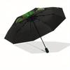 Four-Leaf Clover Good Luck Charm DecorUmbrella, Portable 3-Fold Compact Umbrella for Men & Women Gift