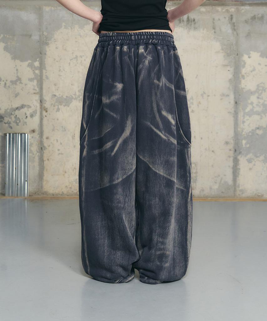 Eonyujeulaeb Double Curve Heavy Pants [Navy]