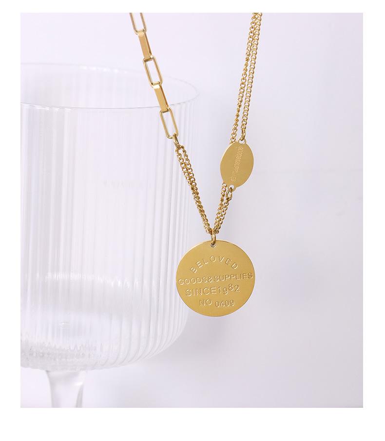 18K Gold Plated Double Layer OT Buckle Pendant Necklace for Spicy Girls