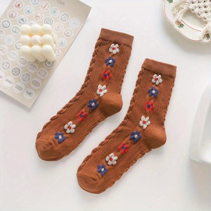 Women's Girl's Little Flower Socks Cute Kawaii Socks Harajuku Woman's Fashion Socks Lolita Casual Sox Coloeful Socks Wholesale