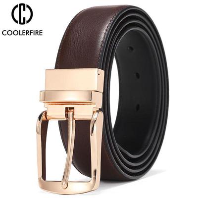 Cinture eleganti reversibili da uomo Cintura casual di alta qualità Cintura in vera pelle da uomo vintage di lusso