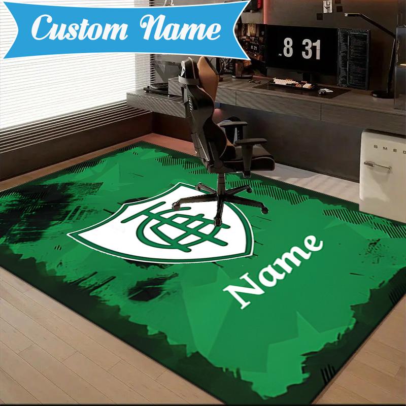 Custom Name Green Shield America Design Rug Game Carpet, Floor Mat for Bedroom Living Room Entryway Rug, Home Decor Idea Gift for Christmas birthday