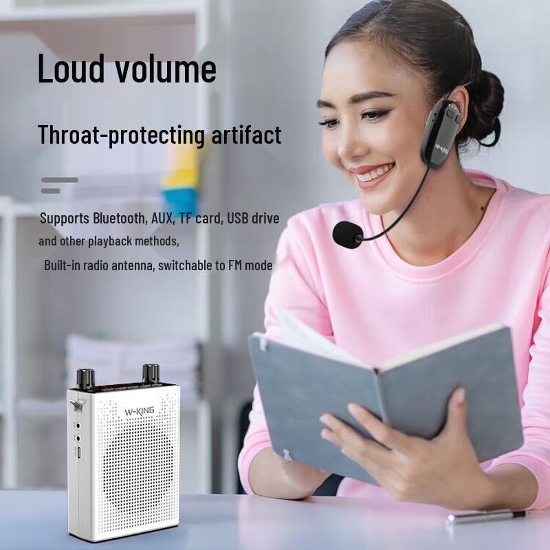 W-King KS06 Portable Wireless Voice Amplifier with Headset Mic CN Plug (adapter Included)