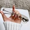 Frameless Square Bow Sunglasses For Women, Star Style Y2K Sun Glasses