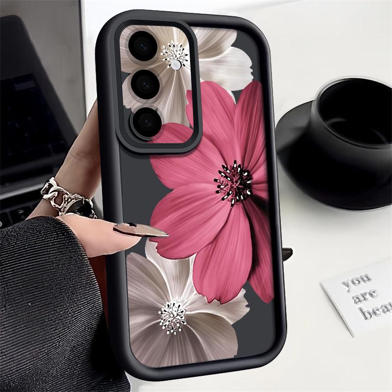 Floral Pattern Case For Samsung A57 A37 A17 A56 A36 A16 A55 A35 A15 A54 5G S21 FE S22 S23 S24 S25 Plus S26 Ultra Bumper Cover