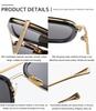 Retro Square Sunglasses for Men and Fashion Fine Metal Frame Trend Sunglasses [SHEEN KELLY] Women,