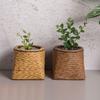 Natural Flower Plant Basket With Woven Rattan Design For Indoor And Outdoor Use Perfect For Herbs And Potted Flower Use