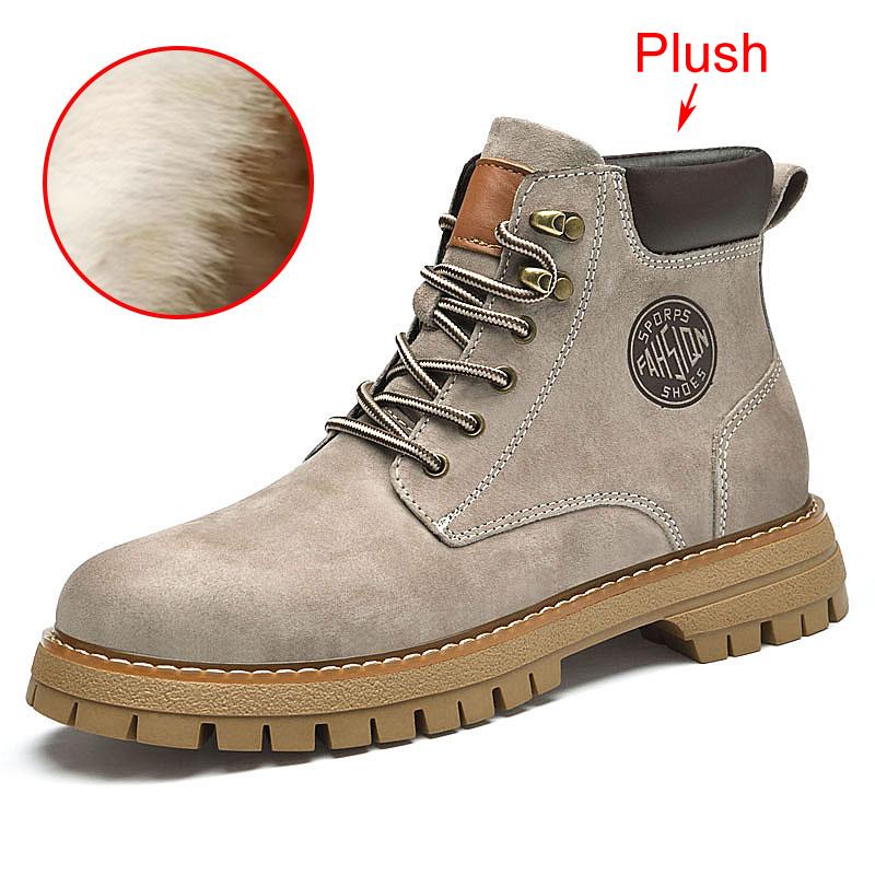 Winter Mens Suede Leather Boots For Men High Quality Ankle Boots Botas Hombre Cuero Size 37-46 Dropshipping