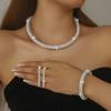 Bridal three-piece set, earrings, collar, open bracelet set, live broadcast full of diamond claw chains, jewelry necklaces, women
