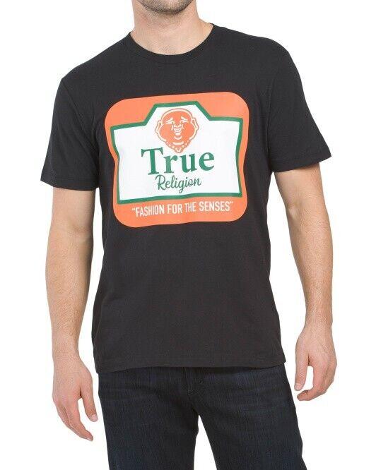 

Прямоугольная рубашка True Religion Buddha, черная футболка унисекс