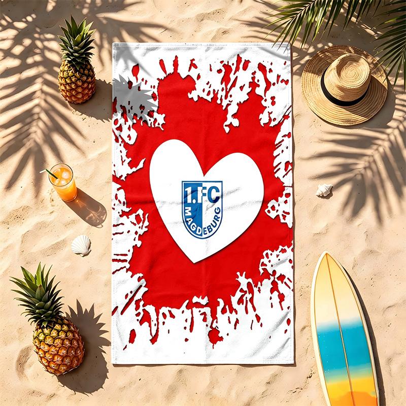 1. FC Magdeburg (1) Theme Beach Towel Sand Resistant Soft And Comfortable Suitable For The Pool Camping Yoga And Diving A Travel