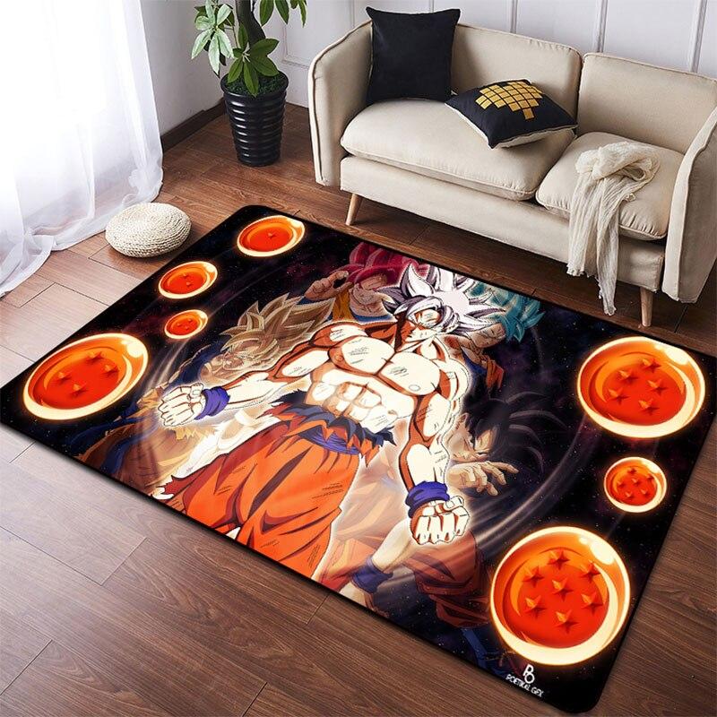 Imprimare 3D sufragerie pătrat desen animat japonez DragonBall covor joc baie bucătărie preș covor multifuncțional antiderapant.