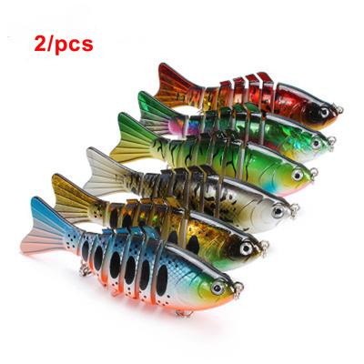 2/PCS 10cm Classic Lua Bait Plastic Hard Bait 15.5g Packed 7 Sections of Fish Bionic Bait Fishing Supplies (random)