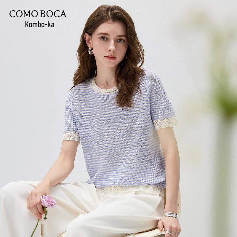Komomoboka 2026 Spring/Summer Women's Short Sleeve Knitted T-Shirt