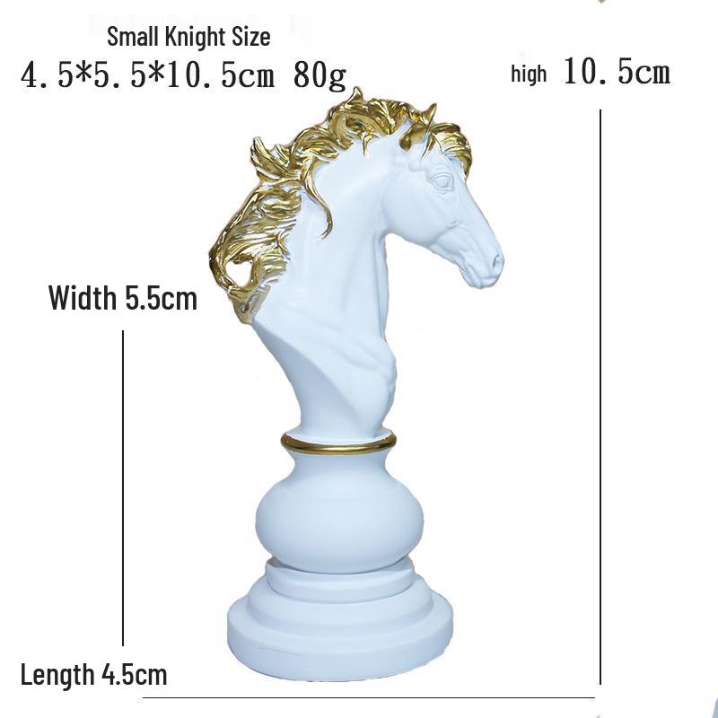 Black and White Chess Piece Resin Figurine for Creative Home Decor
