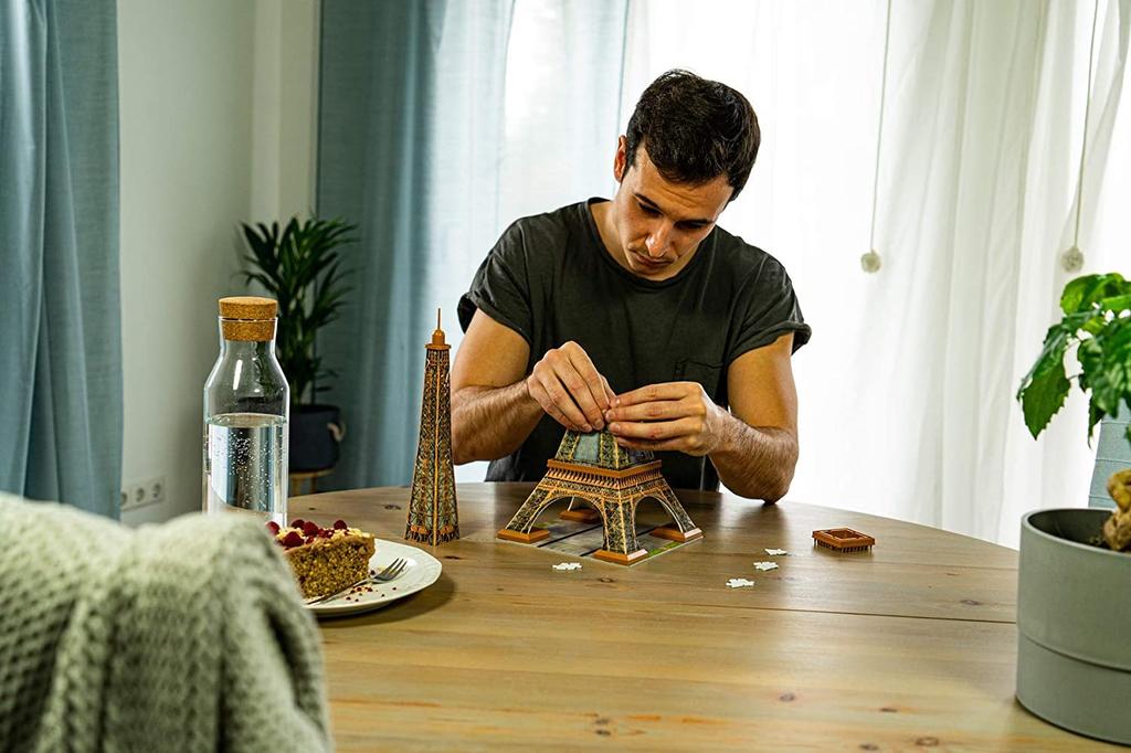 Ravensburger 3D Eiffel 216 Finished 44cm Recommended 3D Gift Puzzle Tower, pieces. size tall. (Item No. 12556) age 12+. [Puzzle, Puzzle,