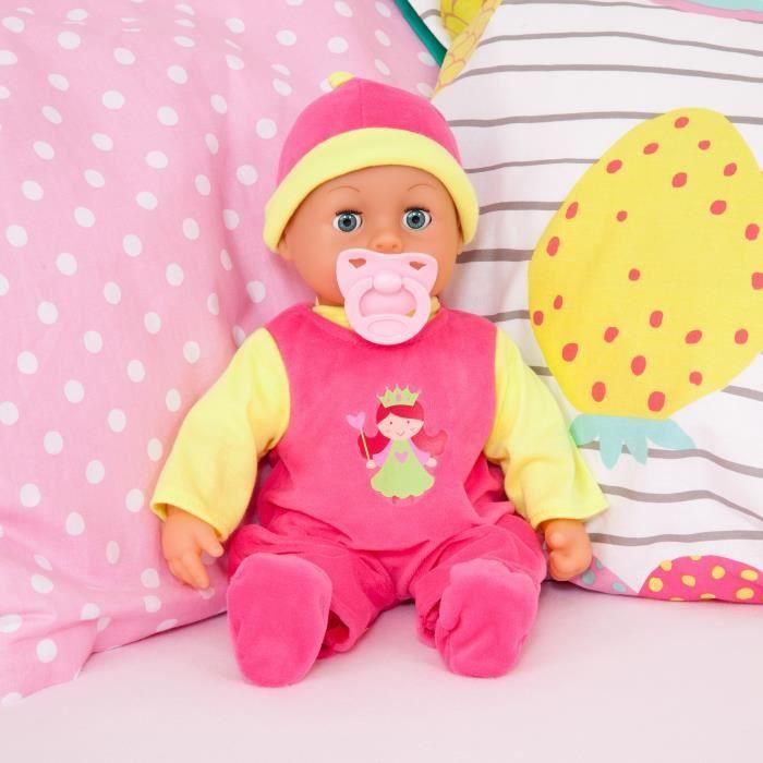 Poupée Bébé premiers mots 38 cm BAYER - 24 sons de bébé - Rose