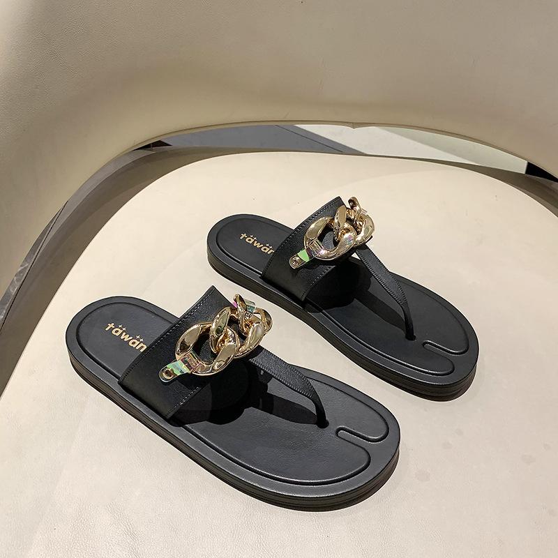 Ladies New Slippers Summer T-shaped Flip-Flops Flat Slippers Fashion Indoor Outdoor Fashion Fashion Convenient
