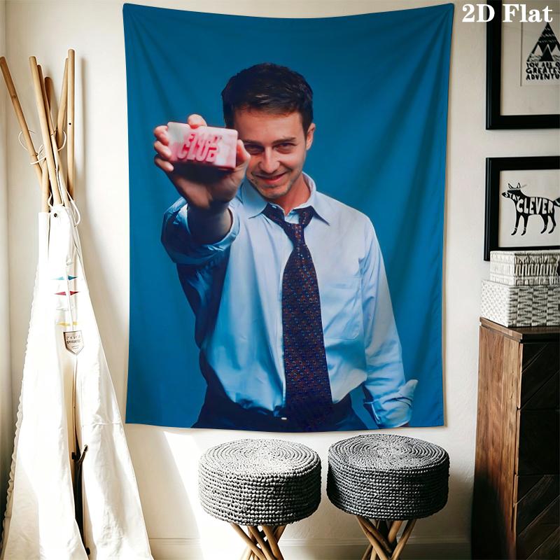 Fight Club Wandteppich Ästhetischer Wandbehang Bedruckter Stoffdecke Dekorative Wandteppiche für Schlafzimmer Wohnzimmer Heimdekoration