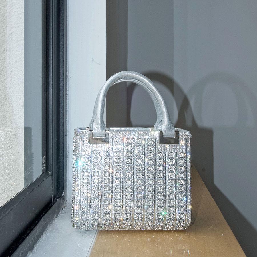 

Banquet diamond bag metal cheongsam bag handbag retro small square bag