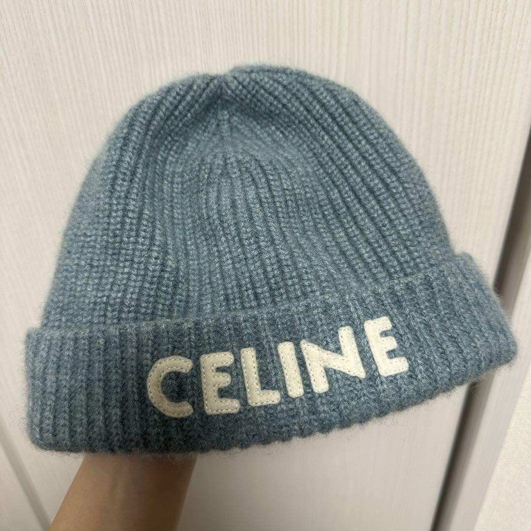 

[USED] Celine wool knit hat, CELINE embroidered beanie