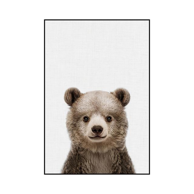 Cute Little Animal Children's Room Enlightenment Wall Art Poster Modern Home Decoration Oil Painting Mural Printmaking