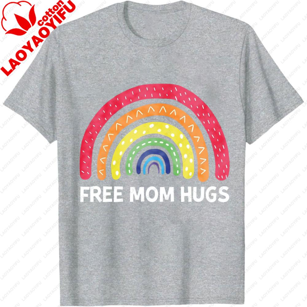 Mom Hugs Shirt Proud Mom Tshirt Rainbow Gay Pride Unisex Women Tee Lgbtq Gift Rainbow Pride Tops Equality Clothes Loode Clothes