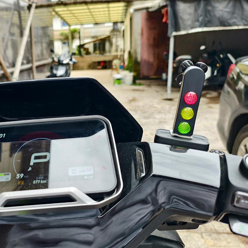 Creative Led Bike Traffic Light Shaped Wind-Powered Warning Lights Decoration Cute Bike Ornament Motorbike Accessories Gift