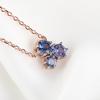 S925 Sterling Silver New Nano Tanzanite Rose Gold Color Separation Electroplating Necklace