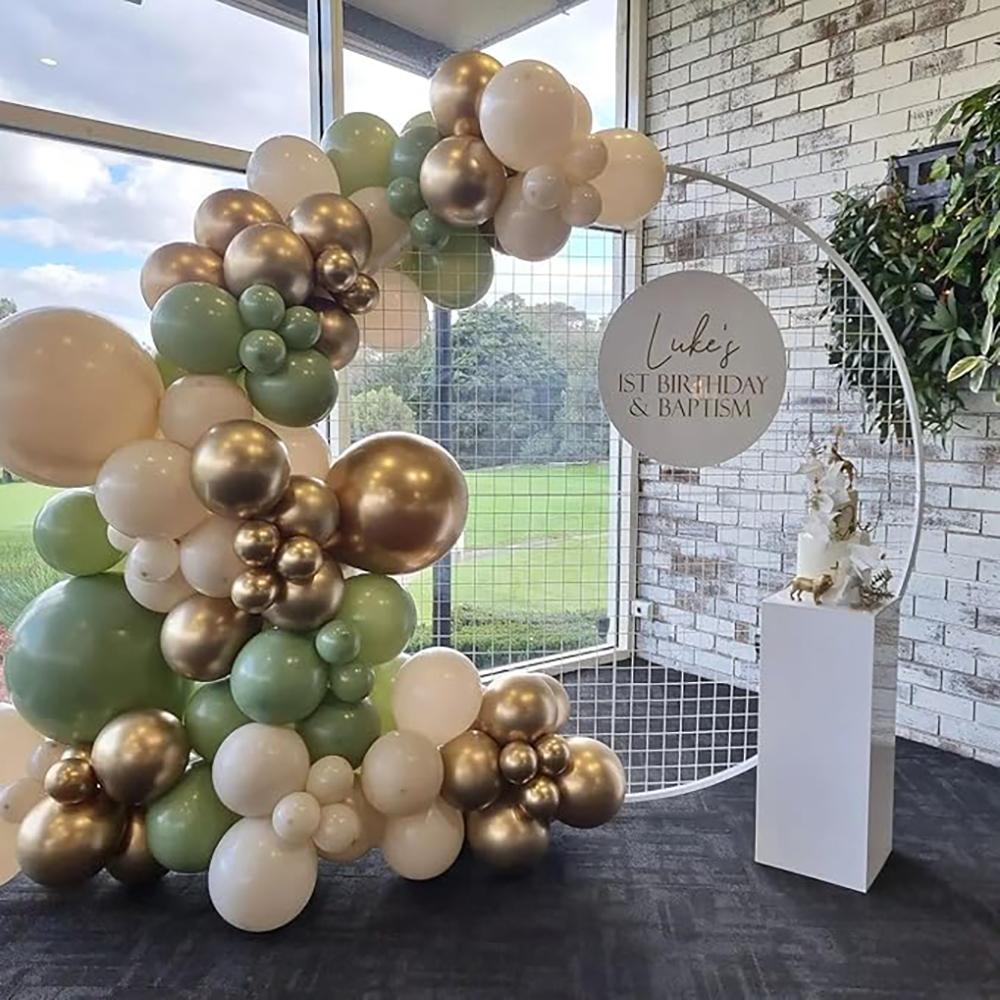 Avocado Green Balloons Arch Garland White Sand Gold Globos Kit Birthday Party Baby Shower Gender Reveal Background Decoration