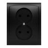 Double Black Wall Electrical Socket Polmark 1 Pc
