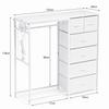 Children's Wardrobe with 6 Drawers, Clothes Rail & Socket - Multifunctional Coat Rack for Children's Room, White