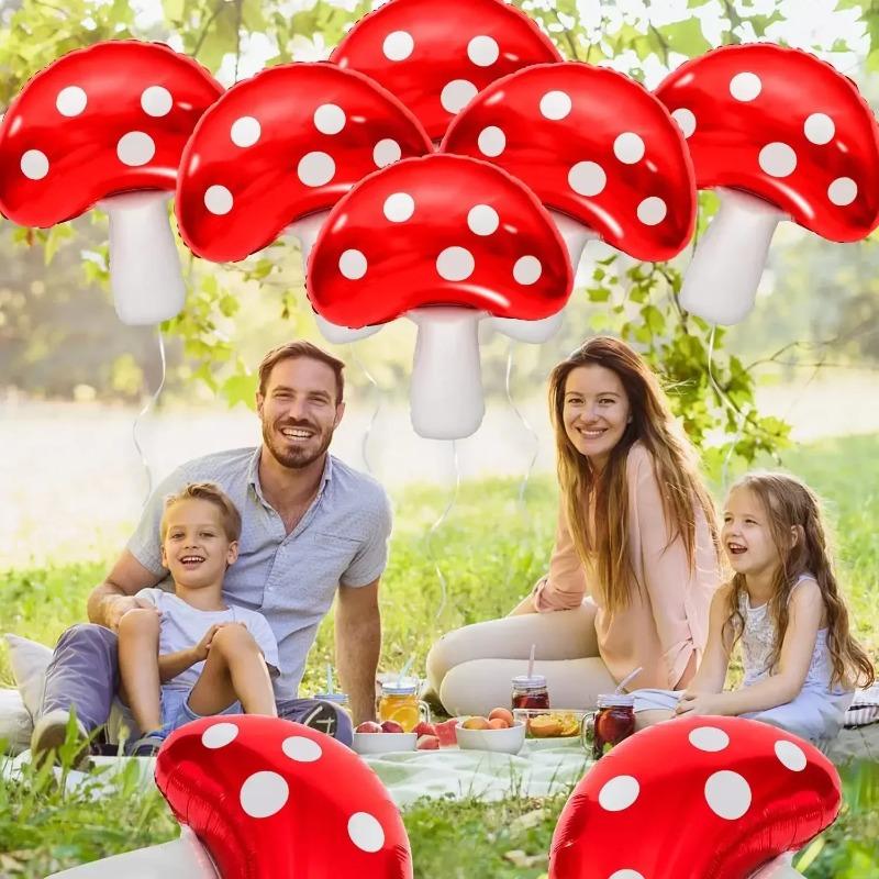 Mushroom Foil Balloon, Inflatable Cute Party Decoration for Baby Shower Wedding Birthday and Forest Plant Theme Events Decor