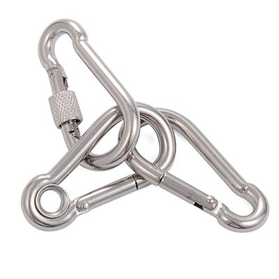 M4/M5/M6/M8 Moschettone a Molla Multifunzionale in Acciaio Inossidabile 304 Maglia Rapida Anello di Blocco Gancio Gancio a Scatto Grillo Gancio di Fissaggio Catena