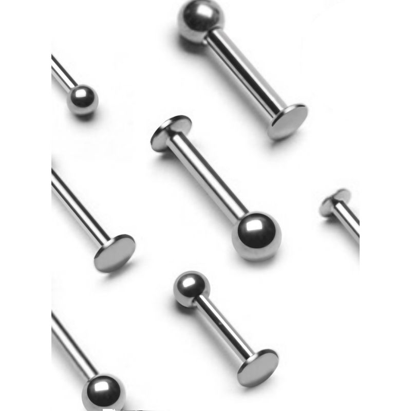 Steel Internally Threaded Lip Studs Replacement Studs Ear Studs Ear Drum Studs Personalized European and American Style Pierced Jewelry Basic Studs 1.2mm Thick 6mm Long 4mm Ball