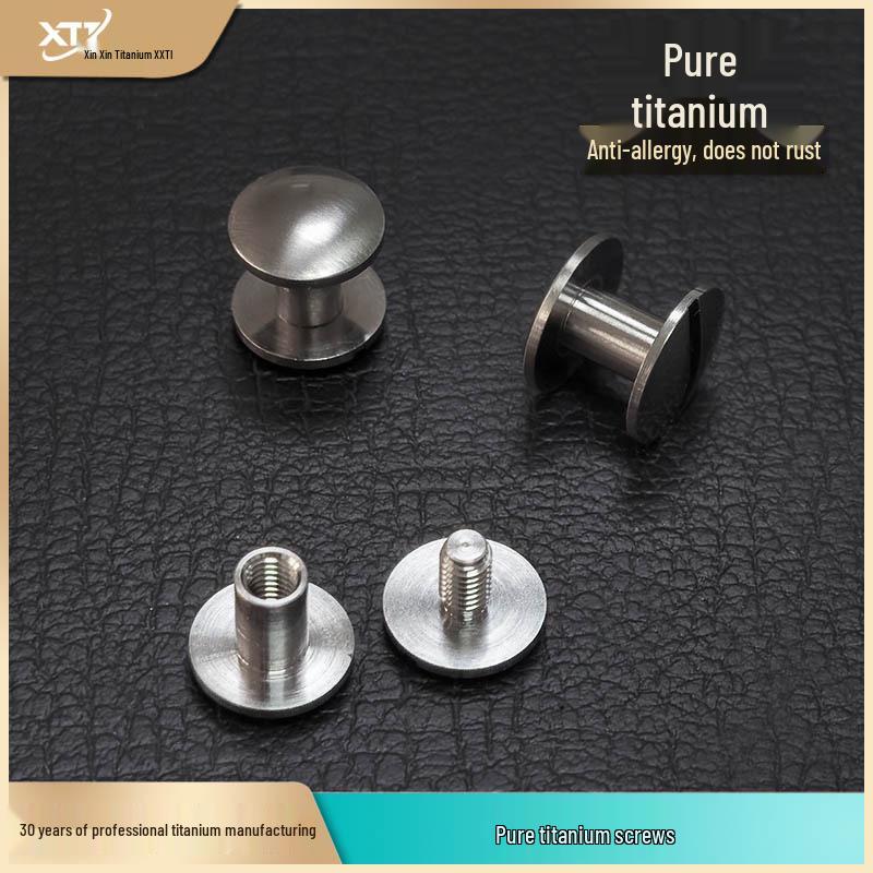 Pure Titanium Small Screws & 9x6mm Pin Belt Buckles - Rust-Resistant Accessory